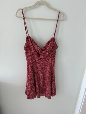 Source Unknown Red Floral Mini Dress